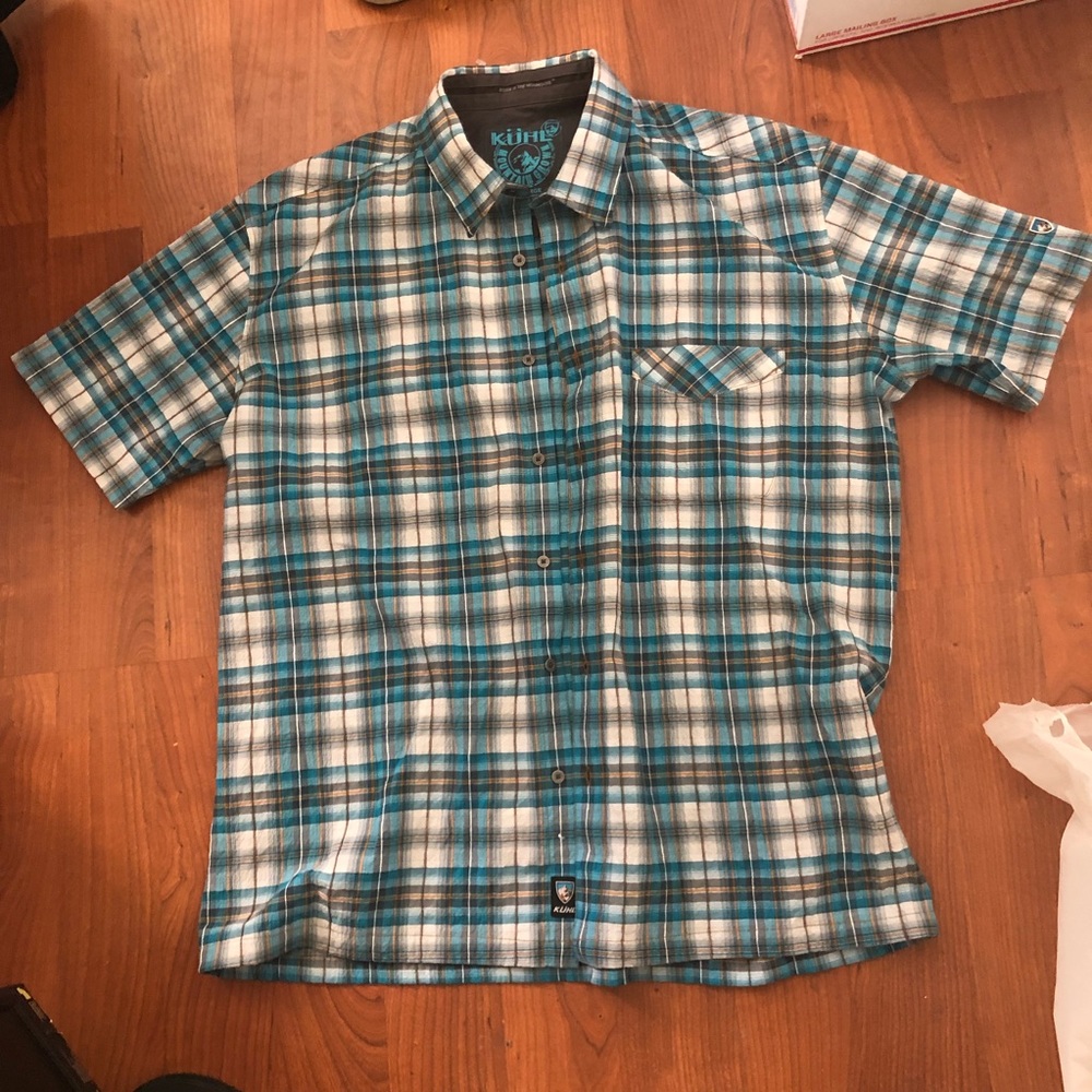 Kuhl born in mountain grown blue shirt 2XL
